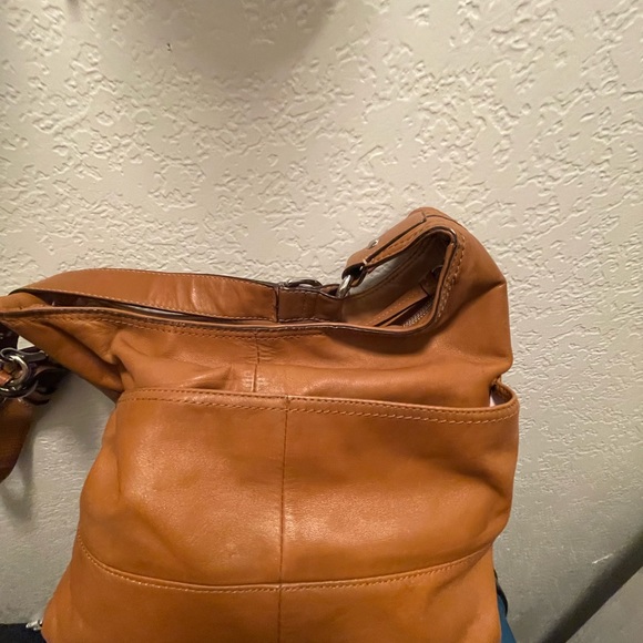 *Used* Coach Leather Boho Bag with adjustable shoulder strap- Camel Color - Picture 4 of 17